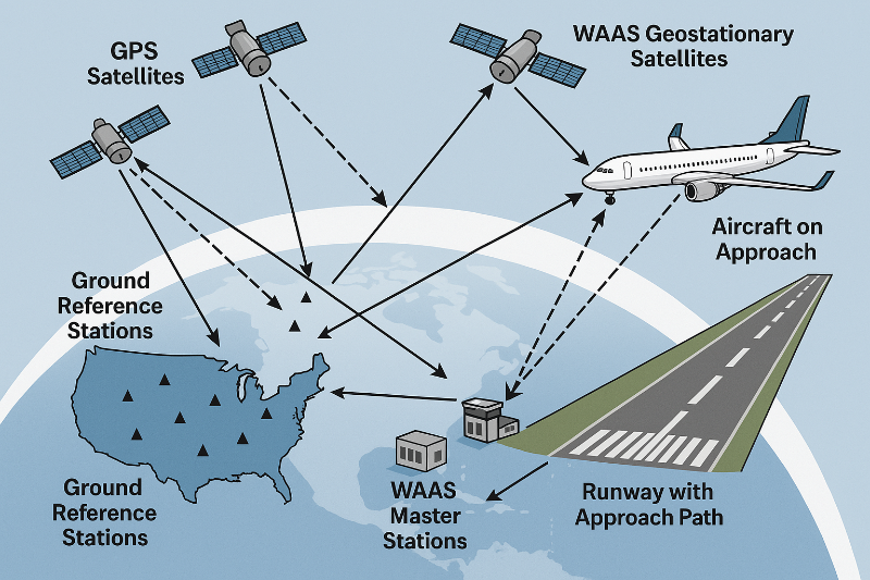 Aircraft approach using WAAS